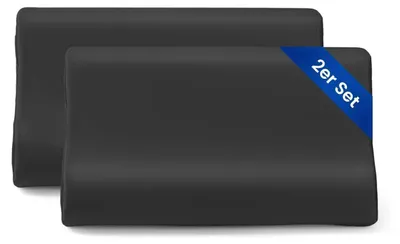 Immagine prodotto di Set di 2 federe in seta, 19 momme, seta di gelso, ipoallergeniche, lavabili, colore nero, dimensioni 50x30x10/7 cm