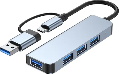 Produktbild von Typ C zu USB Hub 4-in-1 Dockingstation USB3.0 5gbps und 3 USB2.0 4 Ports Ultra Slim USB Splitter Plug and Play Kompatibel mit MacBook Pro/Air Surface Pro PS4 XPS PC Flash Drive