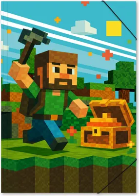 Produktbild von ITENGA Gummizugmappe Zeichenmappe A2 Karton Motiv Blockgame PIXEL