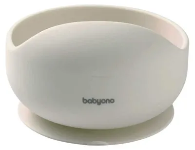 Produktbild von BABYONO | Silikonbecher mit Saugnapf - Beige - Ergonomisch - Für selbstständiges Essen - Spülmaschinenfest
