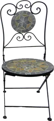 Produktbild von Edler Gartenstuhl im Mosaik Stern Design Klappstuhl Bistrostuhl