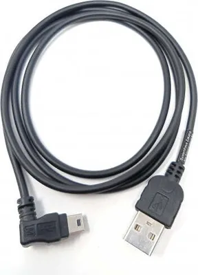 Produktbild von SYSTEM-S Mini USB rechts gewinkelt auf USB Typ A Kabel 100cm