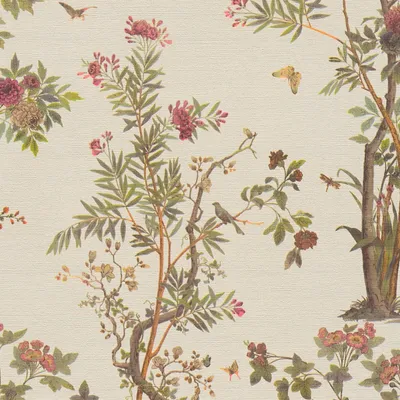 Immagine prodotto di Profhome 790431-GU Carta da parati floreale effetto madreperla crema oliva marrone rosa 5,33 m2