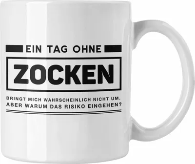 Produktbild von Trendation - Gamer Spruch Tasse Controller Geschenk - Ein Tag Zocken - Zocker Tassen Geschenk Jungs Jungen Gaming (Weiß)