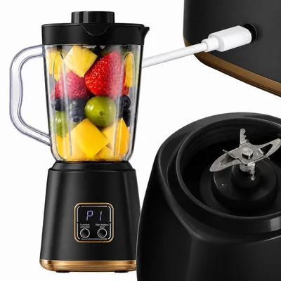 Produktbild von Smoothie Blender Tragbarer Mixer USB Becher 600 ml Kabelloser Mini Blender Schwarz
