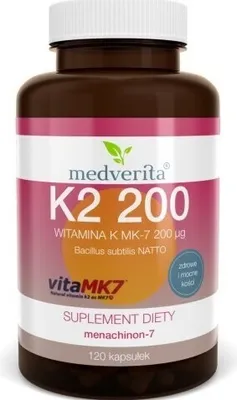 Produktbild von Medverita Vitamin K2 VitaMK7 200 µg – 120 Kapseln | Hochdosiert, Natürliches MK-7