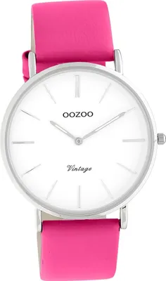Produktbild von Oozoo Leder Damen Uhr Analog Quarzuhr Armband pink Vintage Series D2UOC20304
