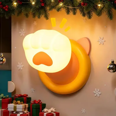 Produktbild von Berührungsempfindliches Nachtlicht mit Timer, USB-wiederaufladbar & dimmbar, einzigartiges Silikon-Katzenpfoten-Design,süße Bettlampe für Kinderzimmer