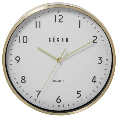 Wanduhr aus Aluminium, goldfarben, 30 x 4 x 30 cm