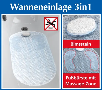 Productafbeelding van Antislipmat voor in de badkuip, 3-in-1, 40 x 80 cm