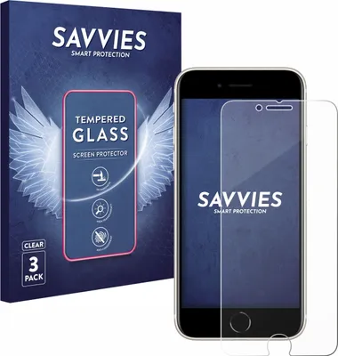 Produktbild von 3x Savvies Schutzglas für Apple iPhone SE 3 2022 Displayschutz 9H Glas klar transparent