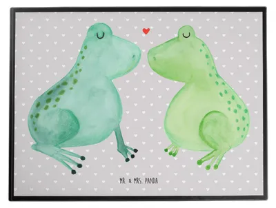 Produktbild von Mr. & Mrs. Panda tischschutzmatte Frosch Liebe - Grau Pastell - Geschenk, schreibtischunterlagen, Freundin, Verheiratet, schreibtischunterlage, Hochzeitstag, Partner
