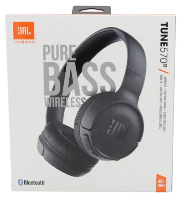 Produktbild von JBL Tune 570BT, Kabellos, Anrufe/Musik, 160g Kopfhörer, schwarz