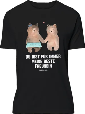 Produktbild von Mr. & Mrs. Panda T-Shirt Bär Freundin - Schwarz - Geschenk, Lustiges, Tshirt, Teddy, Shirt, mit Spruch, Oversize
