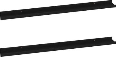 Image de Étagères murales 2 pcs Noir 100x9x3 cm