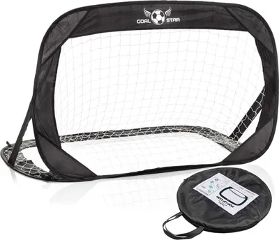 Produktbild von Goal Star Popup Fußballtor für Garten & Outdoor - Faltbares Kinderfußballtor inkl. Tornetz & Heringe, Leichtgewichtig, Maße: 213x152x76 cm