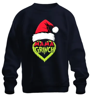 Produktbild von Mama Grinch Weihnachten Weihnachtsmütze Grinch Herz Lustig Sweatshirt Pullover, Navy, L