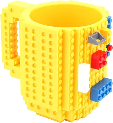 Produktbild von Gelber LEGO Becher 350 ml - Ein Must-Have für jeden Klotz-Fan