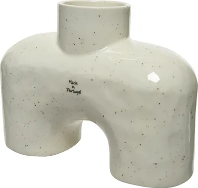 Produktbild von Deko-Vase - Sandfarben - nicht wasserdicht - Steingut - H 15 cm - gemustert