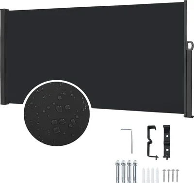 Obrázek produktu pro XMTECH 200x300cm boční markýza Jednoduchá boční markýza Výsuvná markýza Polyesterová ochrana proti slunci Soukromá clona, antracitová barva