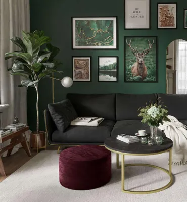 Produktbild von Runder Tisch CIRI mit Hocker Gold Matt