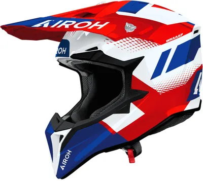 Produktbild von Airoh Wraaap Vision Motocross Helm, weiß/blau/rot, S (55/56)