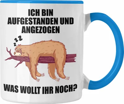 Produktbild von Trendation - Fauler Kollege Geschenk Arbeitskollege Lustige Tasse mit Sprüchen Kollegin (Blau)
