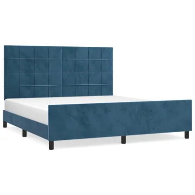 Produktbild von Bettgestell ohne Matratze Dunkelblau 160x200 cm Samt