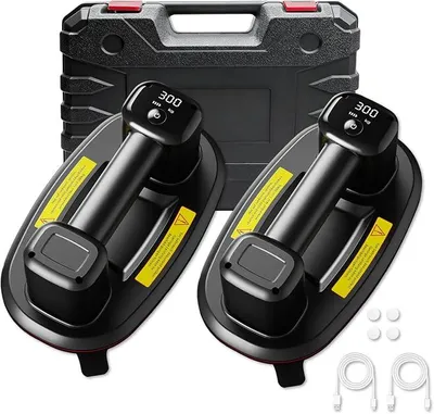 Produktbild von 2er-Set 26cm Akku Saugheber für Fliesen,Elektrischer Saugheber Fliesensauger,Plattenheber Vakuumheber mit Auto-Nachsauge & LCD-Anzeige für Saugkraft & Akkulaufzeit,4500 mAh Akku,Max.300KG