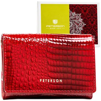 Obrázek produktu pro Peterson dámská peněženka RFID přírodní lakovaná kůže červená 12,5x9 cm