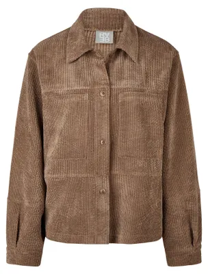 Produktbild von Rabe Damen Cord Jacke Braun Größe 40 gerade geschnitten mit klassischem Hemdkragen