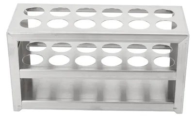 Obrázek produktu pro Stojan na zkumavky z kovu, 12 otvorů, 0,75 palce, stabilní, 3 úrovně, nerezová ocel, držák na odstředivkové zkumavky pro laboratoře a školy