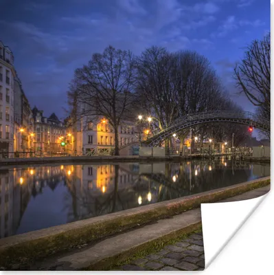 Produktbild von MuchoWow® Poster Paris am Abend 50x50 cm - Wohnzimmerdekoration