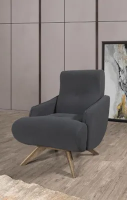 Produktbild von Grauer Loungesessel Designer Einsitzer Polster Sessel Wohnzimmer Möbel