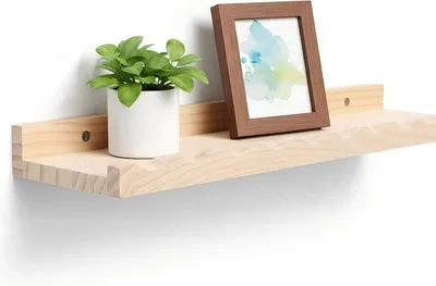 Productafbeelding van Zwevend Wandrek - Moderne Houten Plank - 40 x 10,7 cm