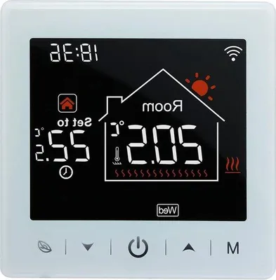 Produktbild von Intelligenter WLAN-Fußbodenheizungsthermostat mit programmierbarer Funktion und 3,5-A-Tasten- LCD-Touchscreen.
