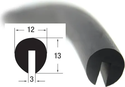 Produktbild von V9 Kantenschutz EPDM Vollgummi Gummiprofil Fassungsprofil  Gummidichtung Keder U-Profil