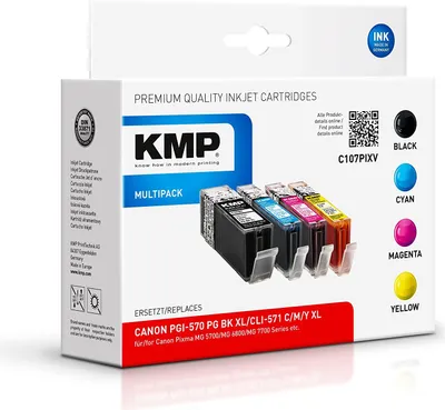 Produktbild von KMP C107PIXV Multipack komp. mit Canon PGI-570/CLI-571 XL C/M/Y