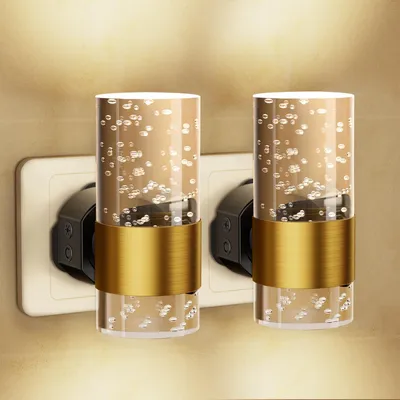 Nachtlampe mit Dämmerungssensor, 2 Stück, Gold