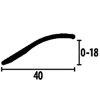 Produktbild von PROVISTON Anpassungsprofil, Aluminium eloxiert, Silber, B 40mm, H 0-18mm, L 1000mm, versenkt gebohrt, Rampe, für Laminat, Parkett, Vinyl, PVC, Teppichboden