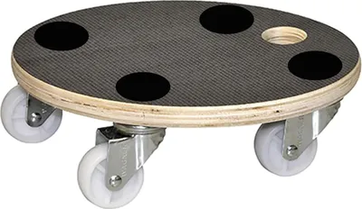 Produktbild von Pflanzenrollwagen aus Furnierholz, Ø 30 cm, für Pflanzen