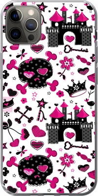 Produktbild von MuchoWow® Handyhülle Schutzhülle Hülle für Telefoonhoesje iPhone 12 Pro Max Mädchen - Krone - Herz - Muster - Mädchen - Kind - Kinder Silikon Softcase Handy Hülle - Hartschale