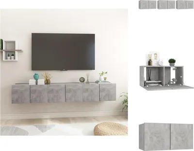 Produktbild von vidaXL TV-Hängeschränke 3 Stk. Betongrau 60x30x30 cm -  TV-Möbel