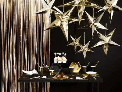 Zdjęcie produktu dla Papierowa gwiazda dekoracyjna złota 70 cm PartyDeco