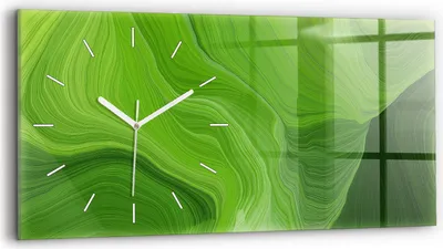 Produktbild von Wallfluent Wanduhr – Stilles Quarzuhrwerk - Uhr Dekoration Wohnzimmer Schlafzimmer Küche - Zifferblatt mit Strichen - weiße Zeiger - 60x30 cm - Moderne Wellen