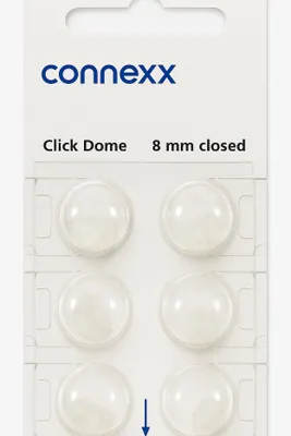 Produktbild von connexx Click Domes 8 mm closed 6er Blister Weiß Hörgeräteschirmchen Silikon 10426012