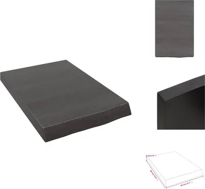 Produktbild von vidaXL Wandregal Dunkelgrau 40x60x(2-6) cm Massivholz Eiche Behandelt -  Wandregale