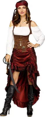Produktbild von Piraten Königin Kostümkleid für Fasching & Halloween Größe: M/L