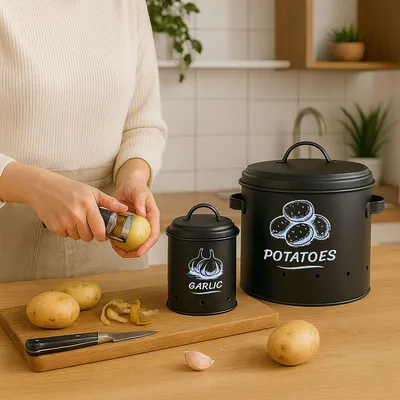 Obrázok produktu pre Krabice na zemiaky, cibuľu a cesnak - sada 3 kusov