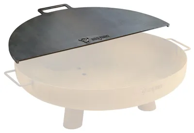 Produktbild von BBQ-Toro Kohlenstoffstahl Grillplatte für Ø 70 cm Feuerschalen, Halbrund mit Griff, Grau